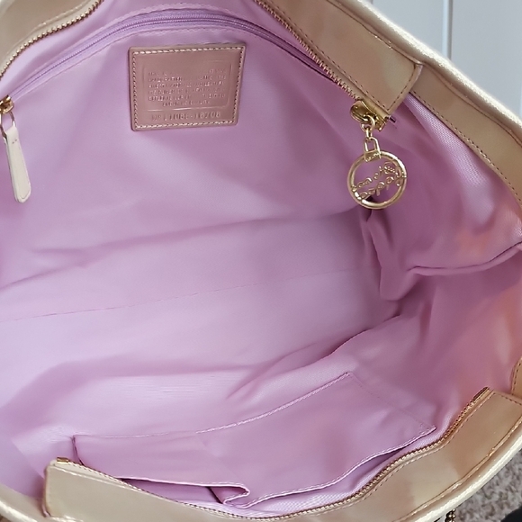 Coach 2010 Poppy Glam Metallic Gold and Tan Tote Bag - Picture 11 of 16